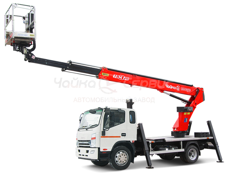 Автогидроподъёмник телескопический (стрела над кабиной) JAC N120 с АГП Чайка TR318