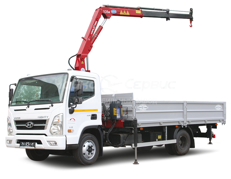 Кран-манипулятор Hyundai Mighty с КМУ Чайка NR