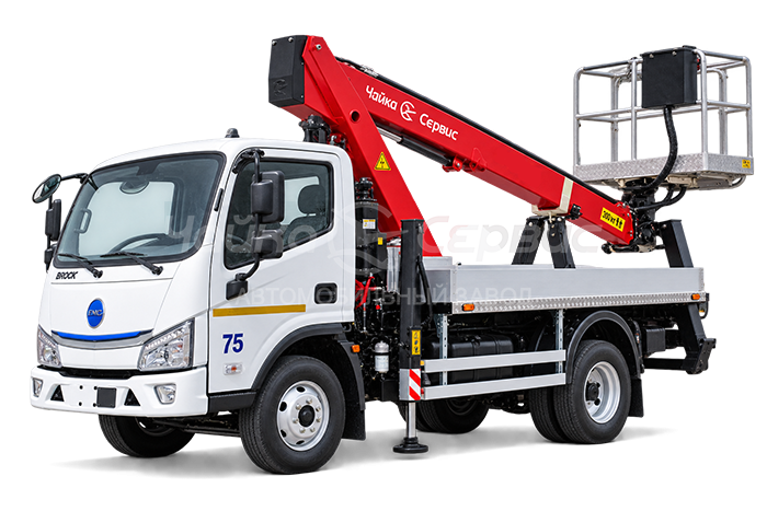 Автогидроподъемник телескопический (стрела за кабиной) BROCK 75 с АГП Чайка TR318 Light