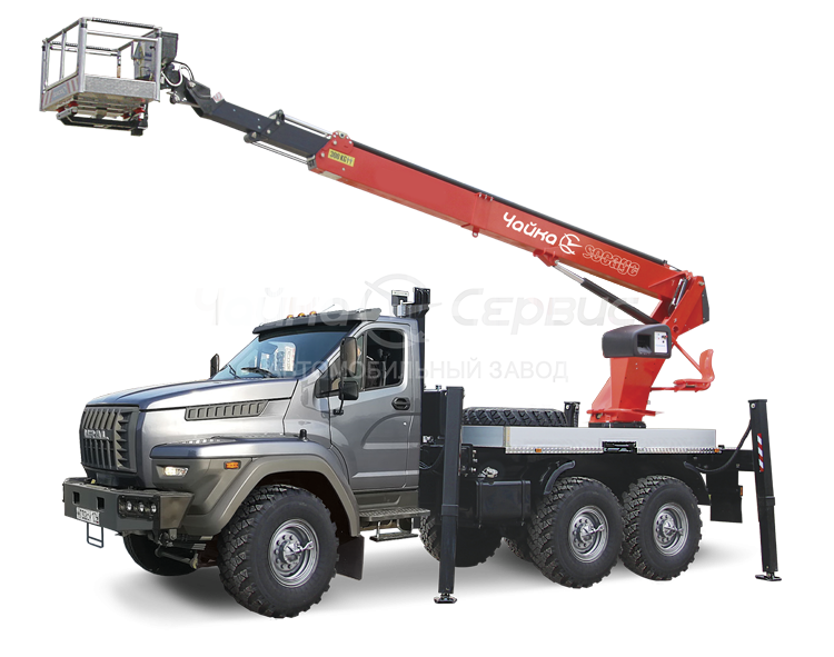 Автогидроподъёмник телескопический (стрела над кабиной) Урал NEXT с АГП Чайка TR328