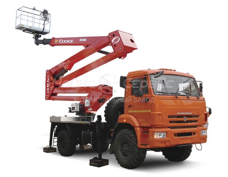 Автогидроподъёмник комбинированный телескопический КАМАЗ-43502 с АГП Чайка TR-428