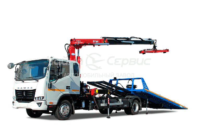 Эвакуатор КАМАЗ-43089 (Компас) со сдвижной платформой с КМУ Чайка NR811T 2S