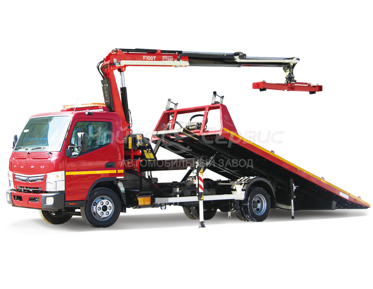 Эвакуатор FUSO FE85DH со сдвижной платформой с КМУ Чайка-Fassi F100AT.12