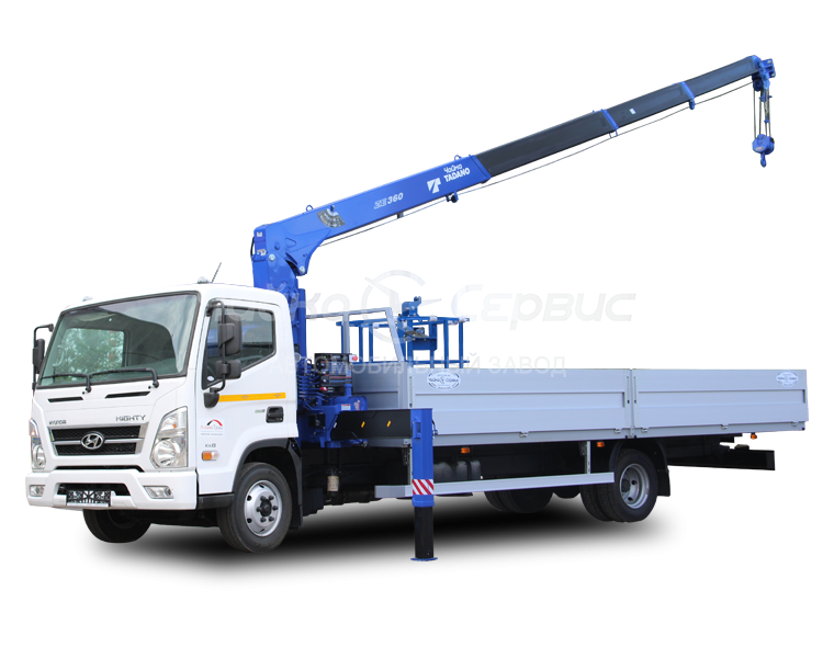 Кран-манипулятор Hyundai-Mighty с КМУ Чайка-Tadano